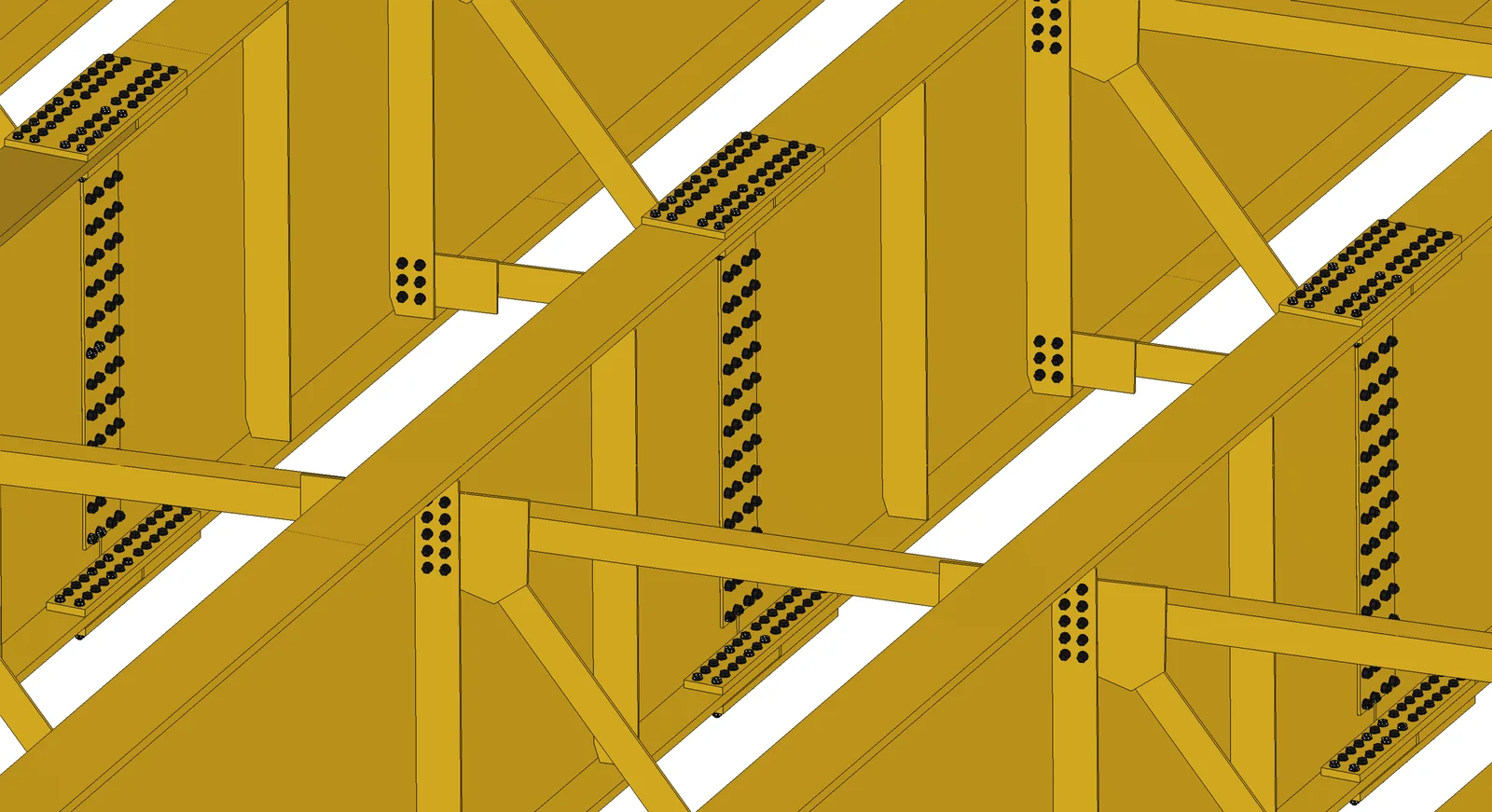 Detailed bridge girder splice and bracing connection model