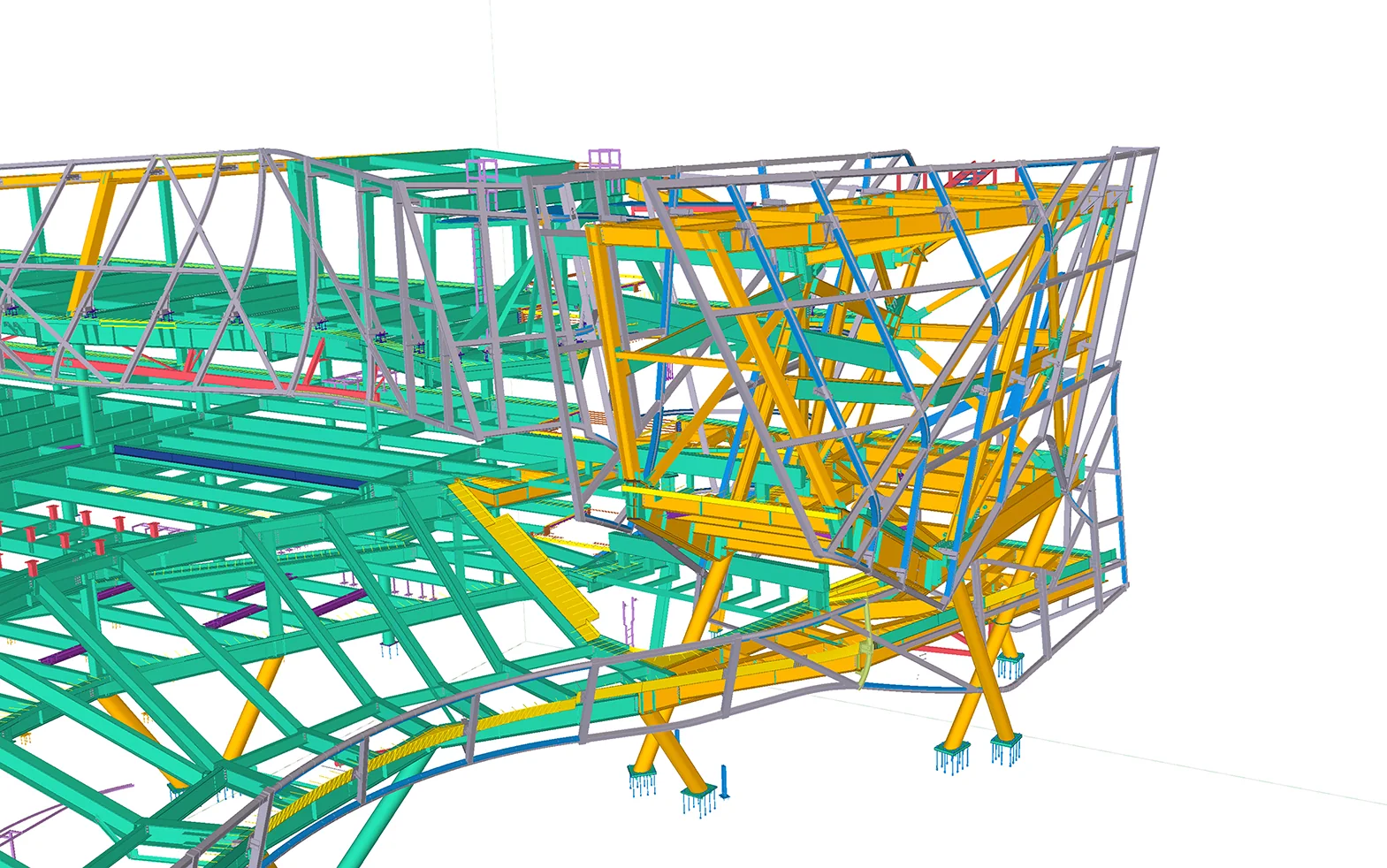 Tekla structural model of the Orange County Museum of Art