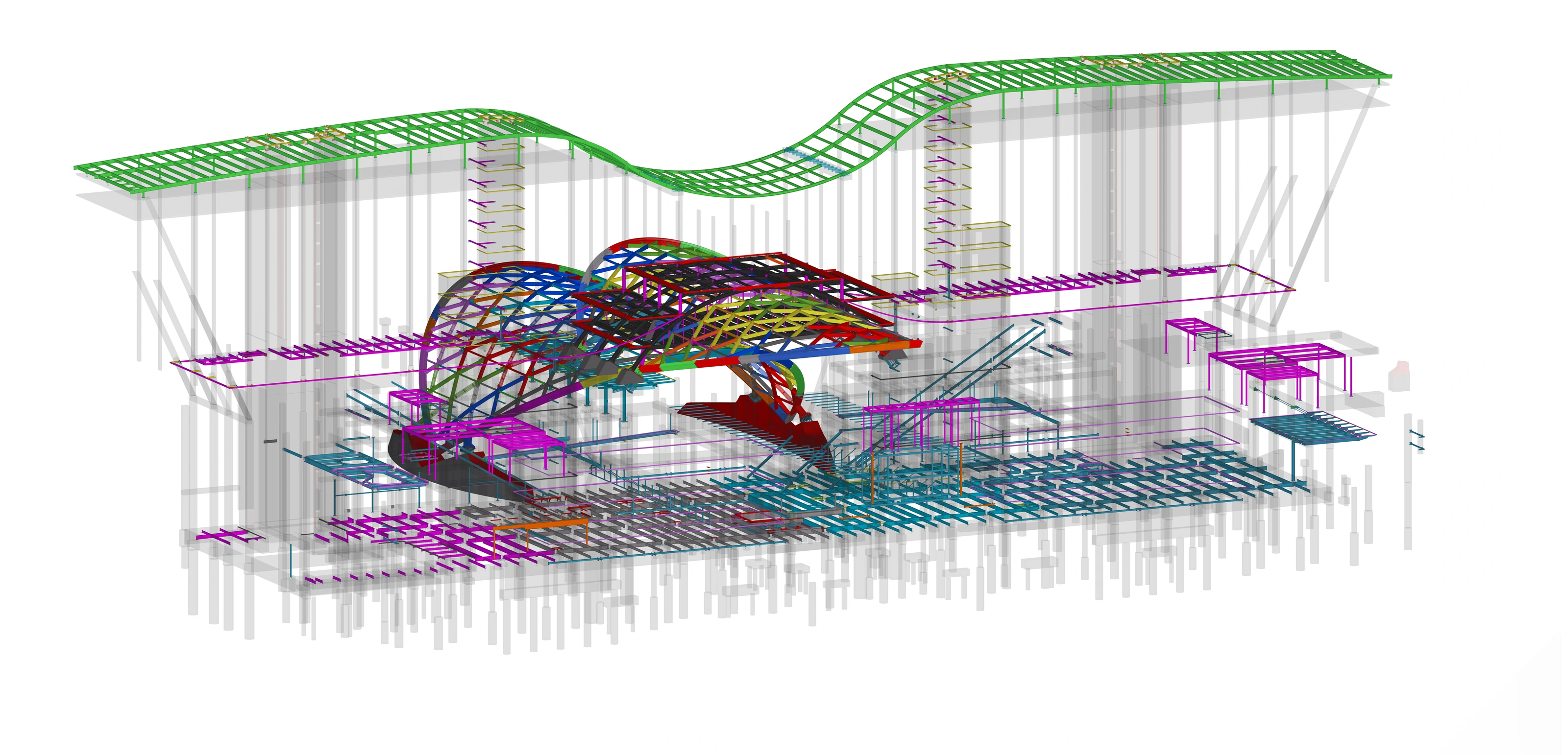 Transparent structural model used to show interface conditions