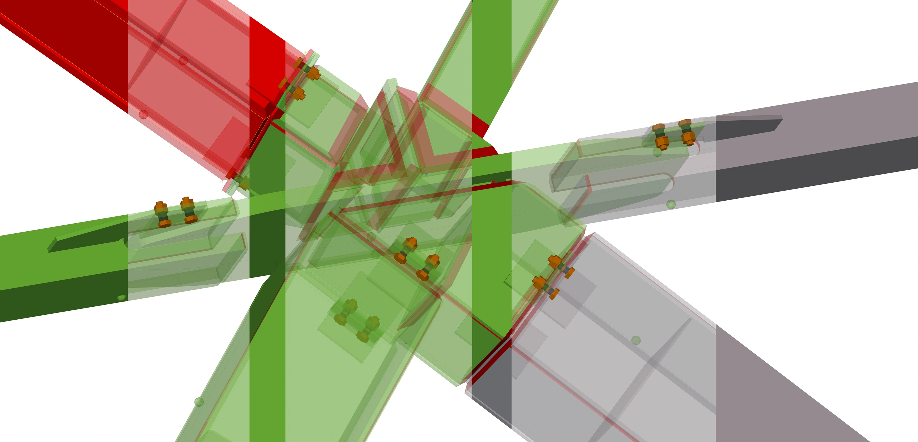 Structural model connection view used to communicate an RFI