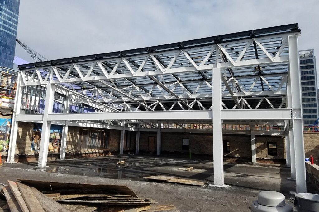 Moynihan Station steel erection
