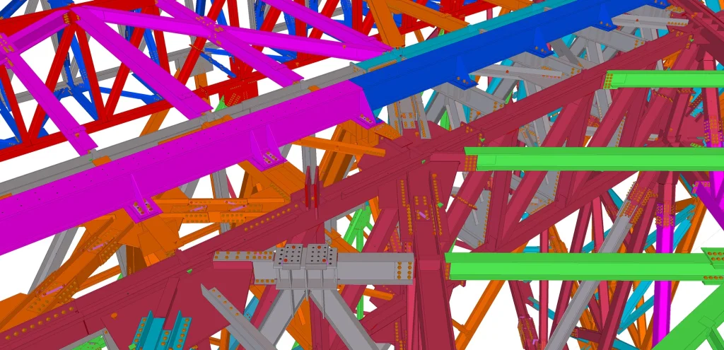 Close-up section of the roof structure