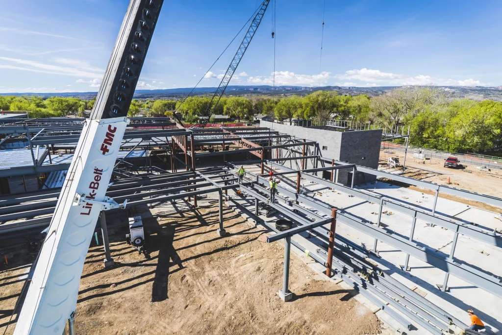 Orchard Mesa Middle School steel erection